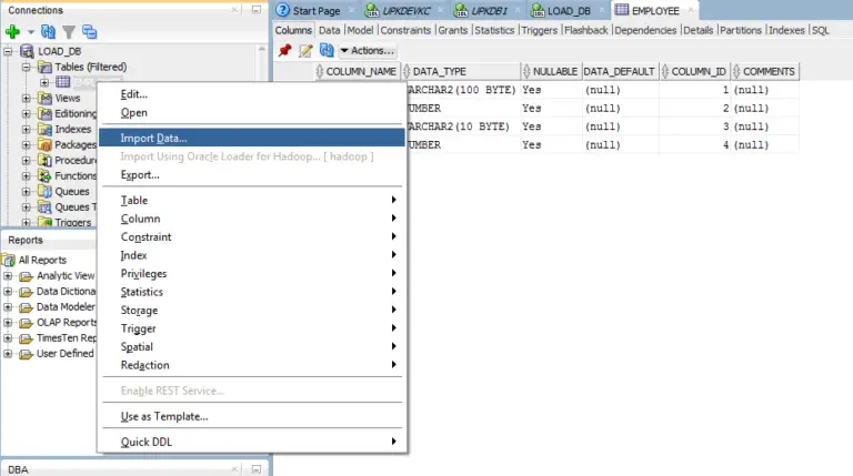 Load data from excel sheet to oracle table DBACLASS